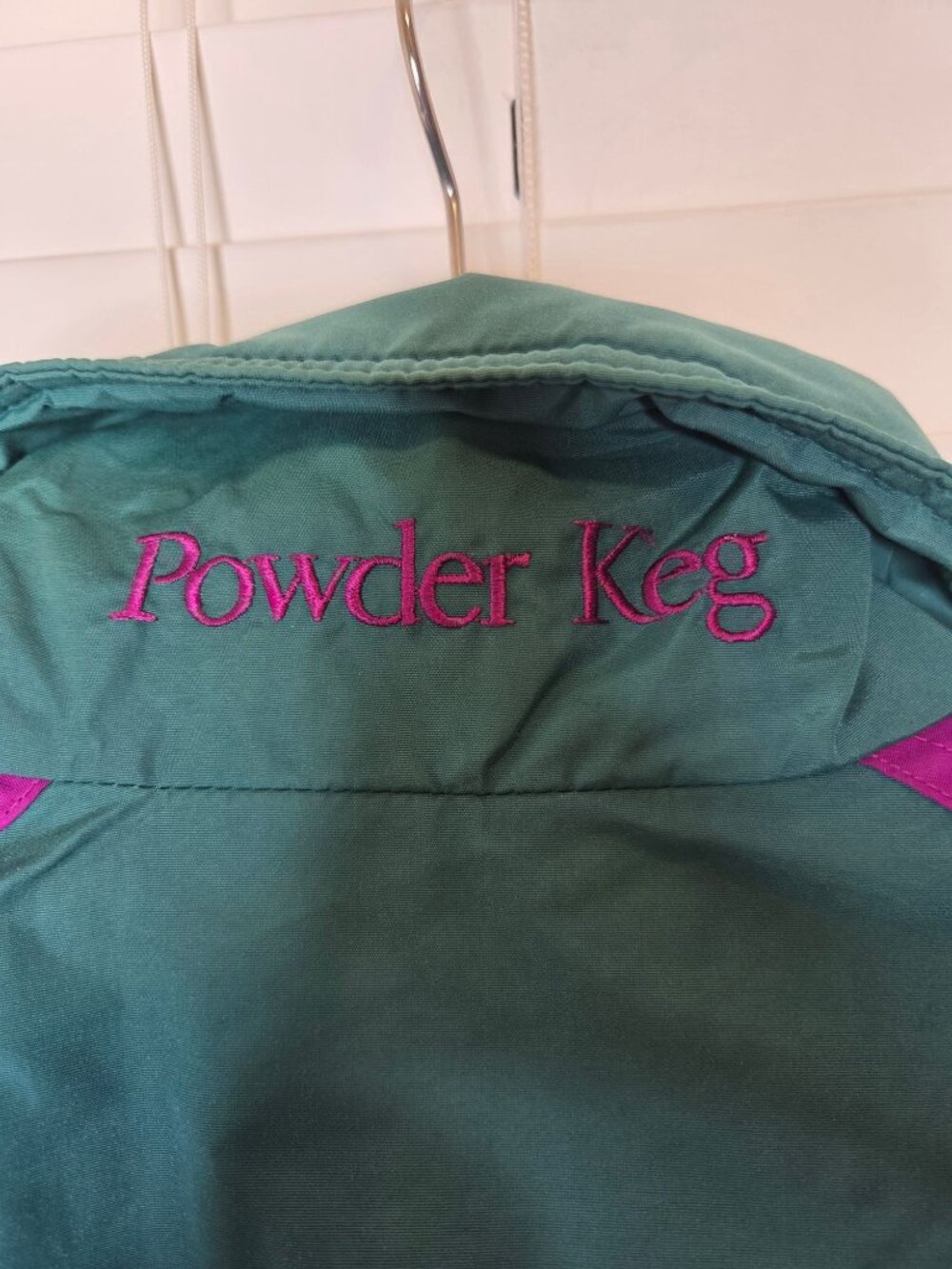 VTG 90's Columbia Womens Ski Jacket M Powder Keg Teal Purple Retro Colorblock - Picture 6 of 12